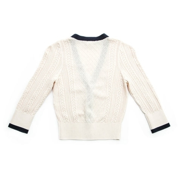 CHANEL Cream and Black Cardigan - Picture 2 of 8